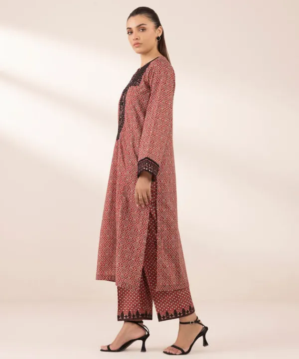Fashion Sapphire Embroidered Lawn Shirt