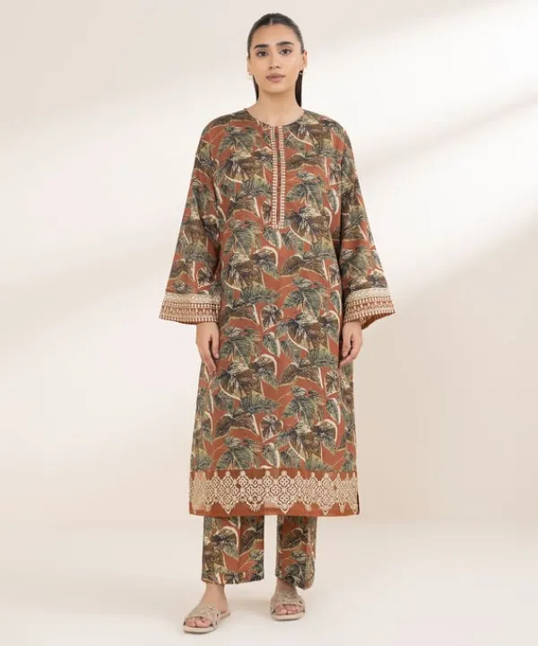 Fashion Sapphire Embroidered Lawn Shirt