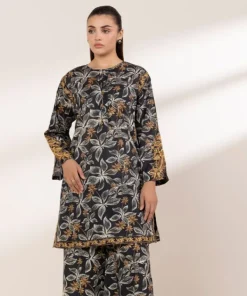 Hot Sapphire Embroidered Lawn Shirt
