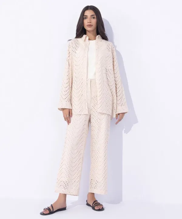 Outlet Sapphire Embroidered Loose-Fit Shirt Beige
