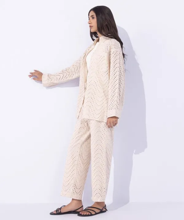 Outlet Sapphire Embroidered Loose-Fit Shirt Beige
