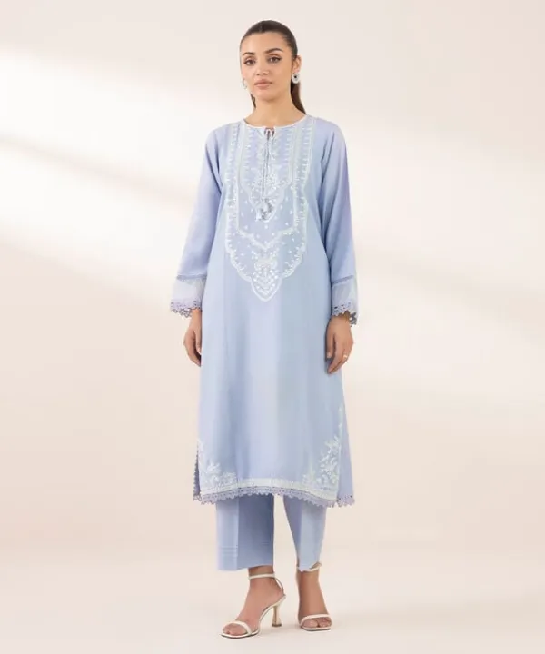 Discount Sapphire Embroidered Raw Silk Shirt Purple
