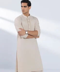 New Sapphire Embroidered Viscose Blended Suit - Regular Fit Beige