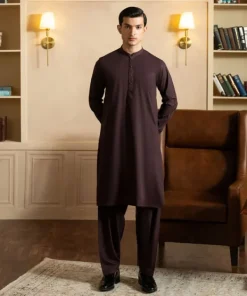 Discount Sapphire Embroidered Viscose Blended Suit - Slim Fit Maroon