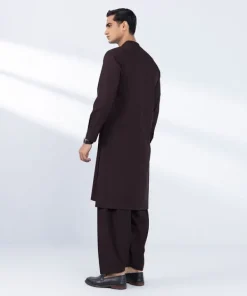 Discount Sapphire Embroidered Viscose Blended Suit - Slim Fit Maroon