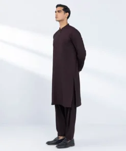 Clearance Sapphire Embroidered Viscose Blended Suit - Regular Fit Maroon