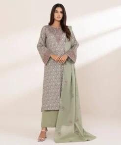 Fashion Sapphire Embroidered Voile Dupatta Green