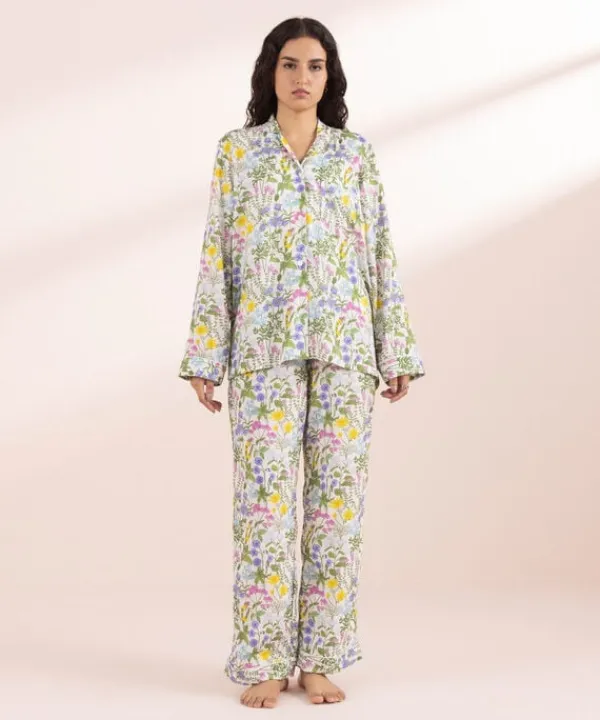Outlet Sapphire Floral Print Woven PJ Set Multi