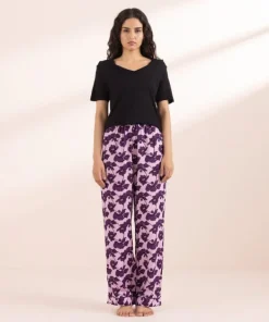 New Sapphire Floral Print Woven Trousers Pink
