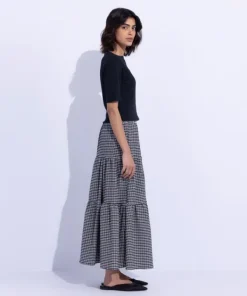 New Sapphire Gingham Tier Skirt Black & White