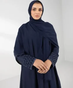 New Sapphire Hand Embellished Abaya Set Blue