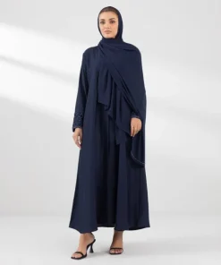 New Sapphire Hand Embellished Abaya Set Blue