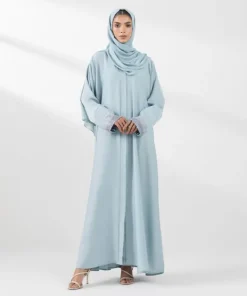 Sale Sapphire Hand Embellished Abaya Set Light Blue