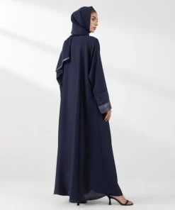 New Sapphire Hand Embellished Abaya Set Navy Blue