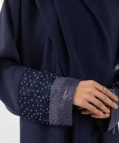 New Sapphire Hand Embellished Abaya Set Navy Blue