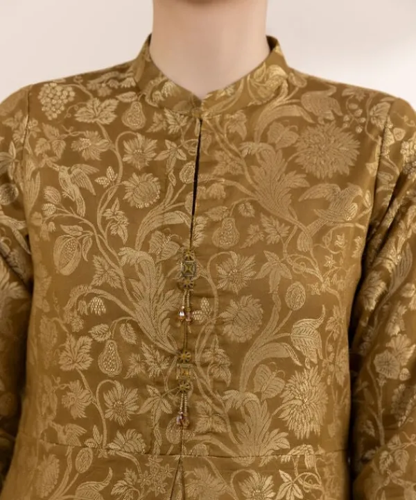 Fashion Sapphire Jacquard Pishwas