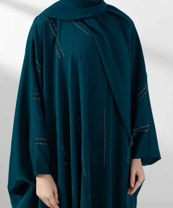 Hot Sapphire Kaftan Abaya Set