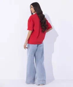 Sale Sapphire Loose Fit Graphic T-Shirt Red
