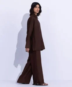 Online Sapphire Oversized Button Through Shirt Brown