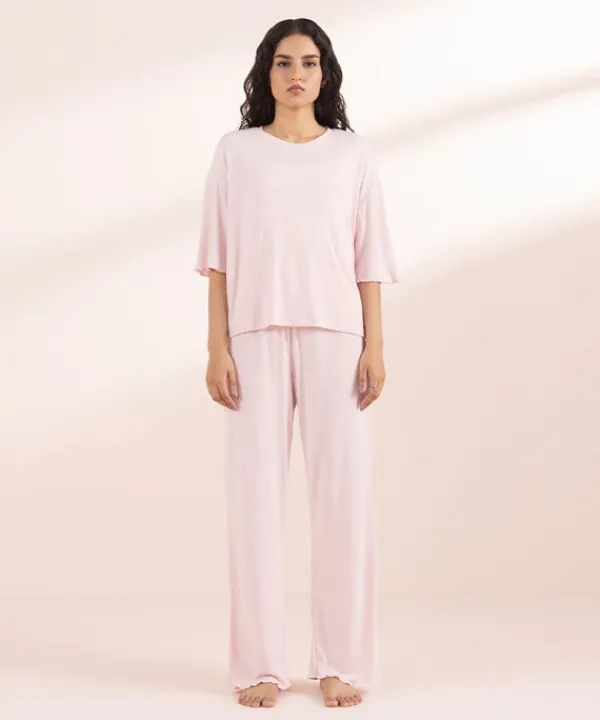 Best Sapphire Rib PJ Set Pink