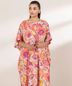New Sapphire Printed Arabic Lawn Kaftan