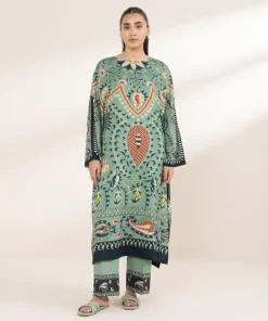 Outlet Sapphire Printed Arabic Lawn Shirt