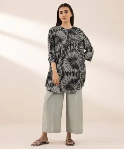 Hot Sapphire Printed Arabic Lawn Shirt