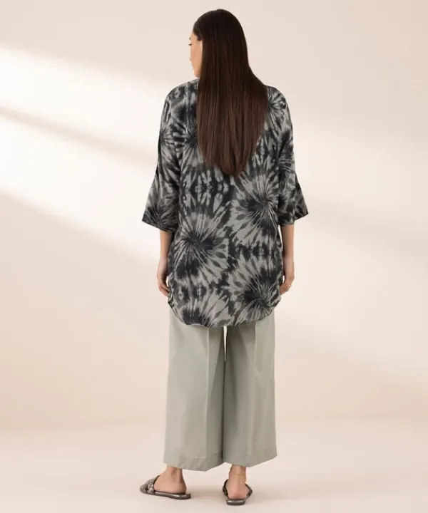 Hot Sapphire Printed Arabic Lawn Shirt