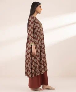 Hot Sapphire Printed Arabic Lawn Shirt