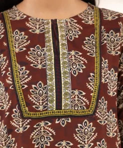 Hot Sapphire Printed Arabic Lawn Shirt
