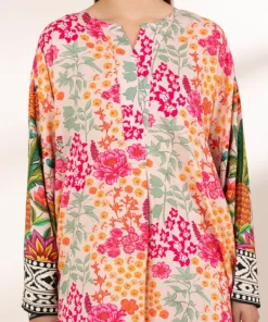 Outlet Sapphire Printed Arabic Lawn Shirt
