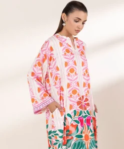 Hot Sapphire Printed Arabic Lawn Shirt
