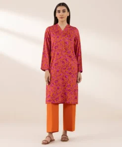 Hot Sapphire Printed Arabic Lawn Shirt