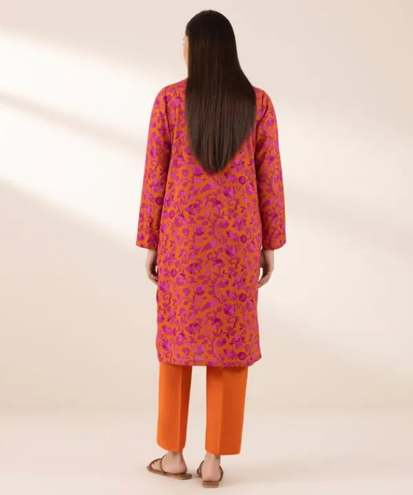 Hot Sapphire Printed Arabic Lawn Shirt