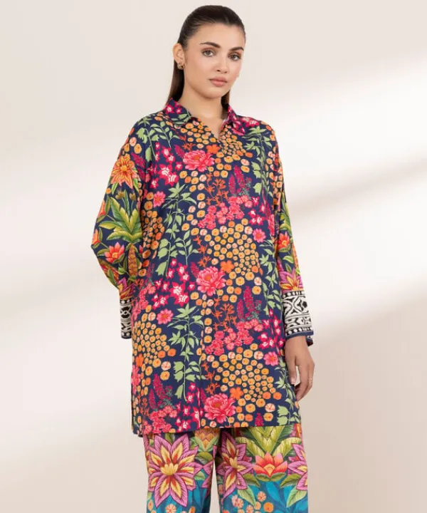 Sale Sapphire Printed Arabic Lawn Shirt