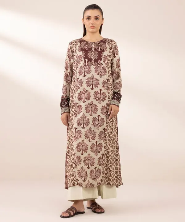 Discount Sapphire Printed Arabic Lawn Shirt