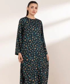 Hot Sapphire Printed Arabic Lawn Shirt