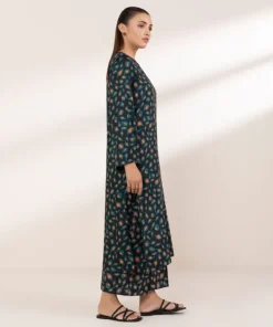 Hot Sapphire Printed Arabic Lawn Shirt