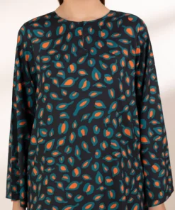 Hot Sapphire Printed Arabic Lawn Shirt