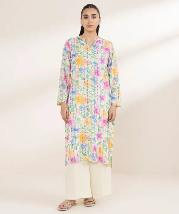 Online Sapphire Printed Arabic Lawn Shirt