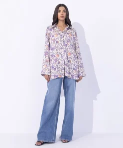 Hot Sapphire Printed Button Through Shirt Multi