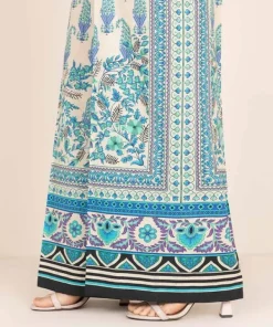 Discount Sapphire Printed Cambric Culottes Blue