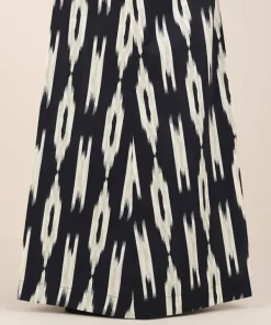 Best Sapphire Printed Cambric Flared Pants Black