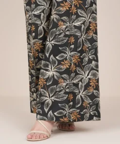 New Sapphire Printed Cambric Flared Pants
