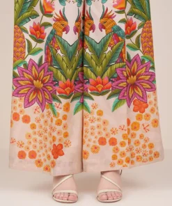 Sale Sapphire Printed Cambric Flared Pants