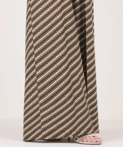 Fashion Sapphire Printed Cambric Flared Pants