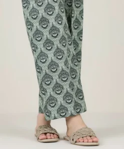 Fashion Sapphire Printed Cambric Straight Pants