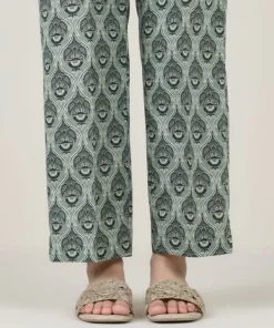 Fashion Sapphire Printed Cambric Straight Pants