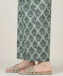 Fashion Sapphire Printed Cambric Straight Pants