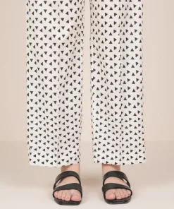 Clearance Sapphire Printed Cambric Straight Pants